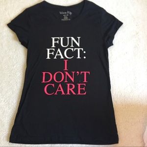 New Fun Message T-shirt Fun Fact:I Don’t Care